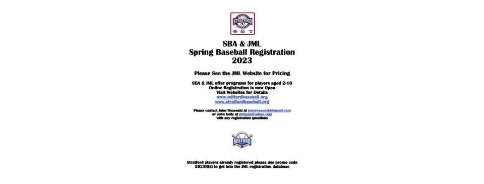 SBA & JML 2023 Spring Registration  
